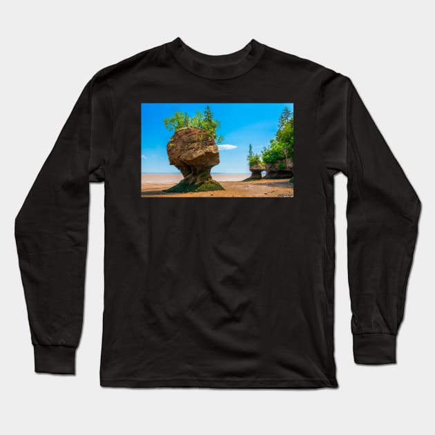 Hopewell Rocks, New Brunswick Canada Long Sleeve T-Shirt by kenmo